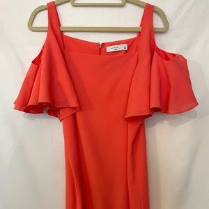 ALI & JAY. Cold shoulder coral dress. Sz M. NWT.